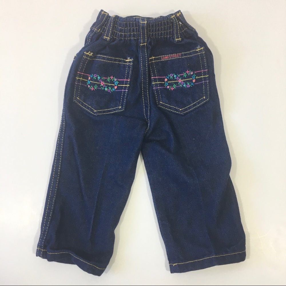 Baby Girl’s Vintage 80’s Longstreet Dark Wash Embroidered Jeans 9 Months